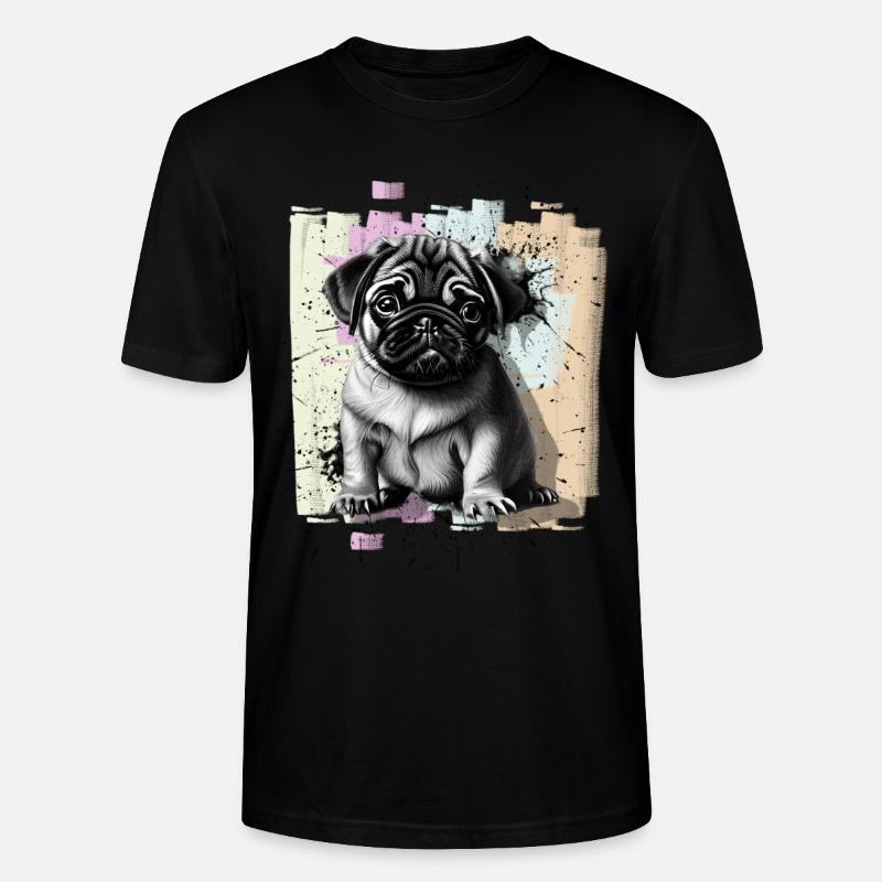 Mops - Stanley/Stella Unisex Bio-T-Shirt CRAFTER - Schwarz