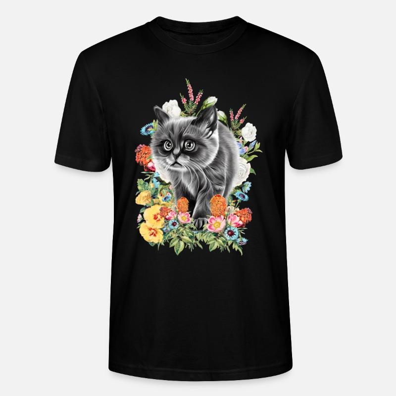 Fleurs de chat - T-shirt bio CRAFTER Stanley Stella Unisexe - noir