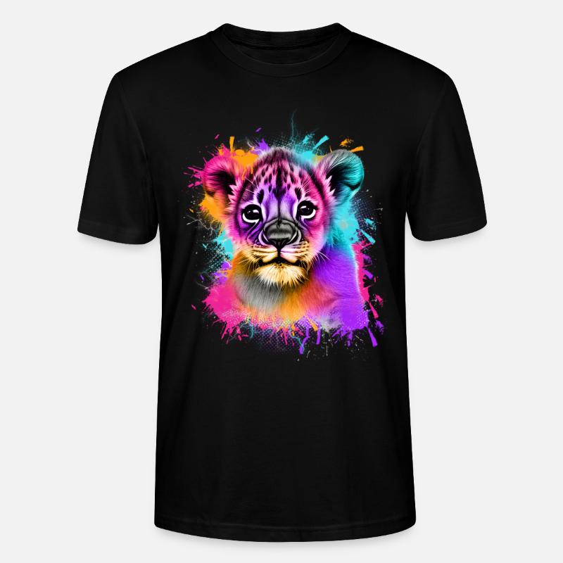 Löwe Bunt - Stanley/Stella Unisex Bio-T-Shirt CRAFTER - Schwarz
