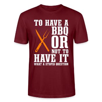 Drôle d’amateur de barbecue - T-shirt bio CRAFTER Stanley Stella Unisexe - bordeaux - Devant - Alina (178cm) & Michal (187cm)
