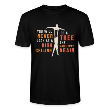 Contortion You Will Never Look At Aerial Hoop - Stanley/Stella CRAFTER Unisex Organic T-Shirt - black - Front - Alina (178cm) & Michal (187cm)