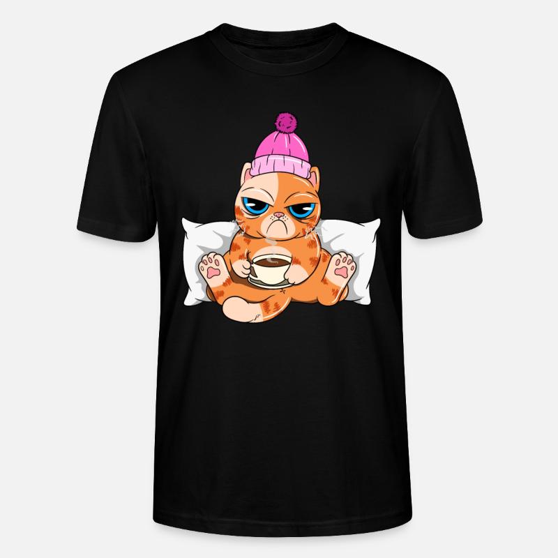 Chat de café - T-shirt bio CRAFTER Stanley Stella Unisexe - noir