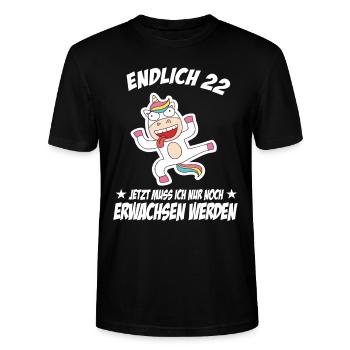 22 Geburtstag Positive Sprüche Zum 22 geburtstag - Stanley/Stella Unisex Bio-T-Shirt CRAFTER - Schwarz - Vorne - Alina (178cm) & Michal (187cm)