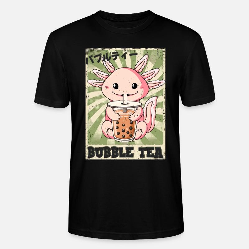 Boba Tea Axolotl Bubble Tea - Stanley/Stella Unisex Bio-T-Shirt CRAFTER - Schwarz