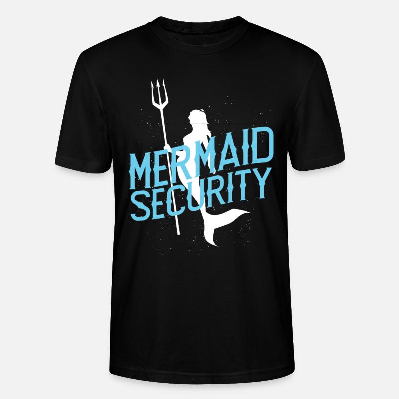 Funny Mermaid Security - Stanley/Stella Unisex Bio-T-Shirt CRAFTER - Schwarz