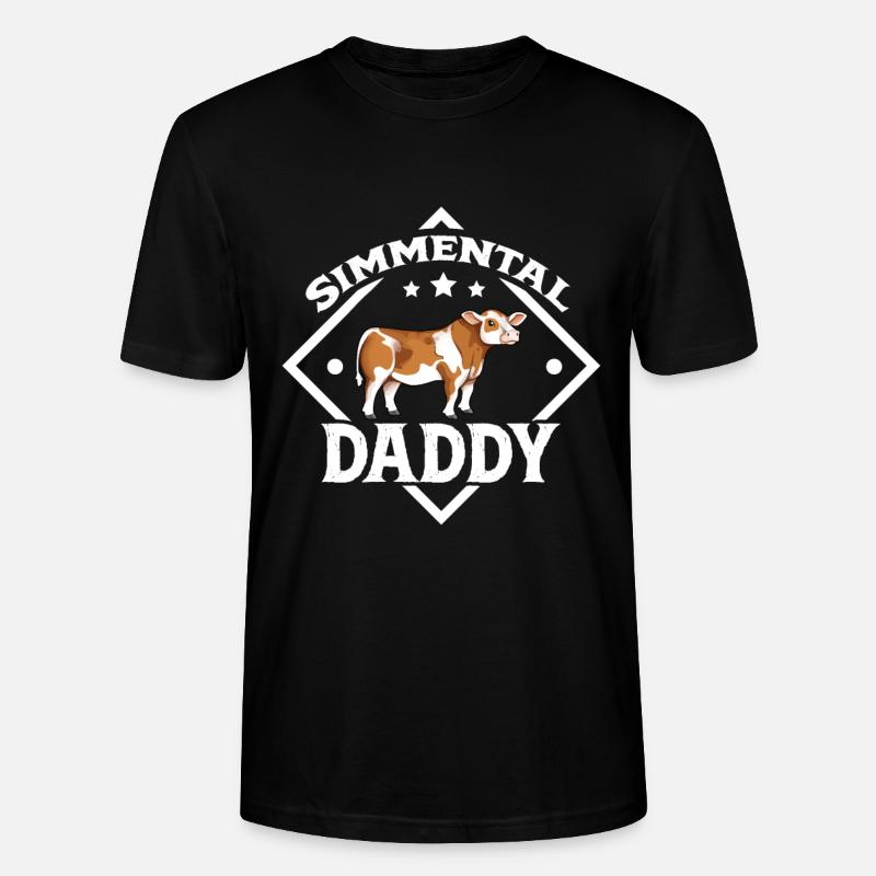 Simmental Daddy - Simmental Beef - Stanley/Stella CRAFTER Unisex Organic T-Shirt - black