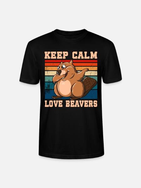 Keep Calm Love Beavers - Stanley/Stella CRAFTER Unisex Organic T-Shirt - black