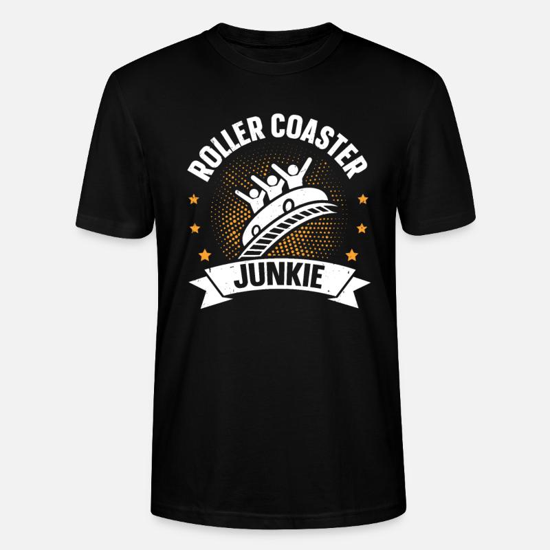 Roller Coaster Junkie Roller Coaster - Stanley/Stella Unisex Bio-T-Shirt CRAFTER - Schwarz