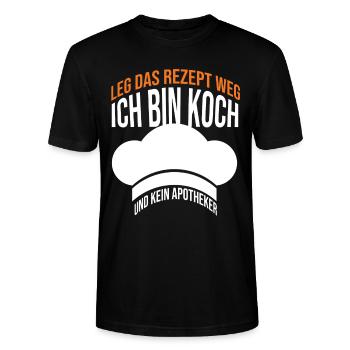 Leg das Rezept weg Ich bin Koch und kein Apotheker - Stanley/Stella Unisex Bio-T-Shirt CRAFTER - Schwarz - Vorne - Alina (178cm) & Michal (187cm)