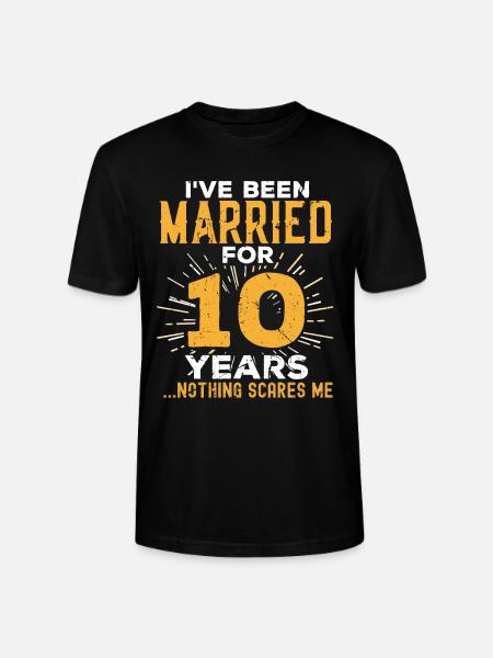 10. rocznica ślubu Śmieszne pary Married Gif - Ekologiczna koszulka typu unisex Stanley/Stella CRAFTER - czarny