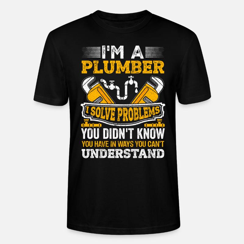Plumber, Heating Engineer, Installer - Stanley/Stella CRAFTER Unisex Organic T-Shirt - black