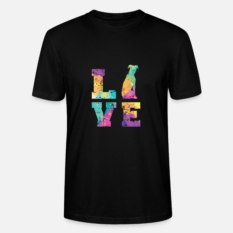 Pitbull Terrier Amour - T-shirt bio CRAFTER Stanley Stella Unisexe - noir
