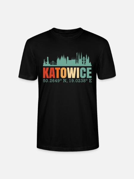 Poland Katowice Skyline - Stanley/Stella CRAFTER Unisex Organic T-Shirt - black