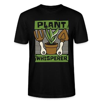Plant Whisperer allotment garden allotment garden - Stanley/Stella CRAFTER Unisex Organic T-Shirt - black - Front - Alina (178cm) & Michal (187cm)