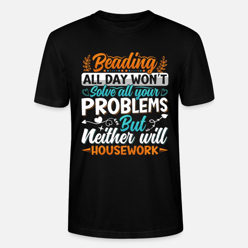 Dessins de perles pour bédader. - T-shirt bio CRAFTER Stanley Stella Unisexe - noir