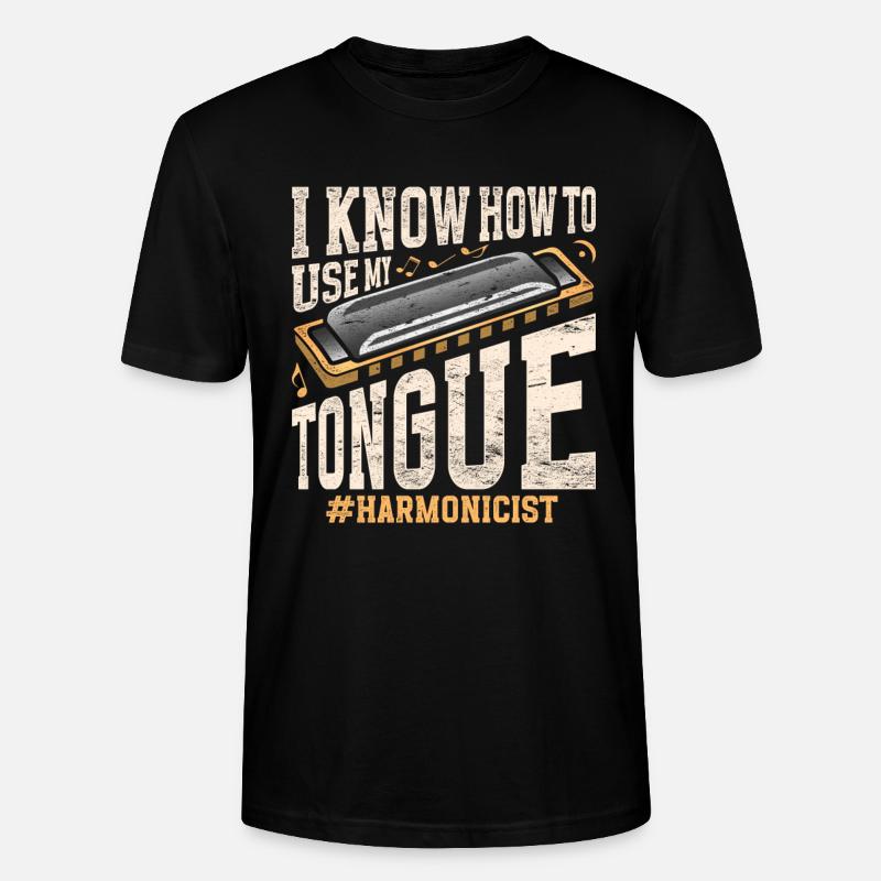 Harmonica harmonica player - Stanley/Stella CRAFTER Unisex Organic T-Shirt - black