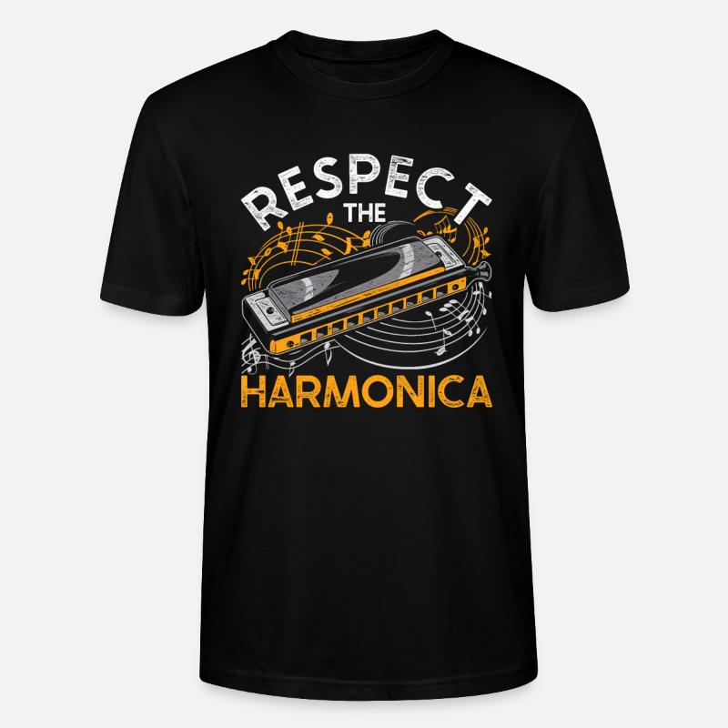 Harmonica harmonica player - Stanley/Stella CRAFTER Unisex Organic T-Shirt - black