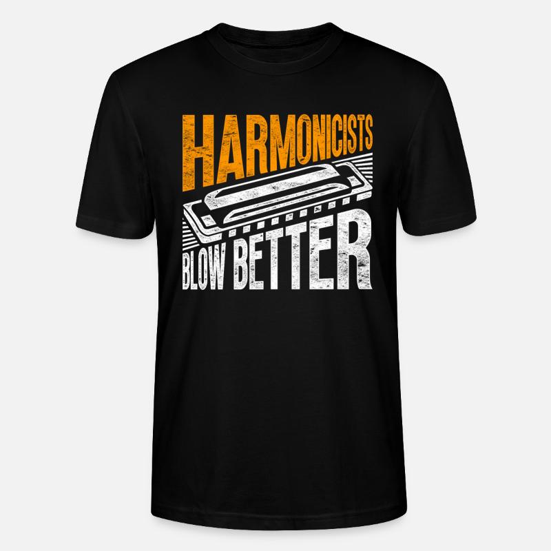 Harmonica harmonica player - Stanley/Stella CRAFTER Unisex Organic T-Shirt - black