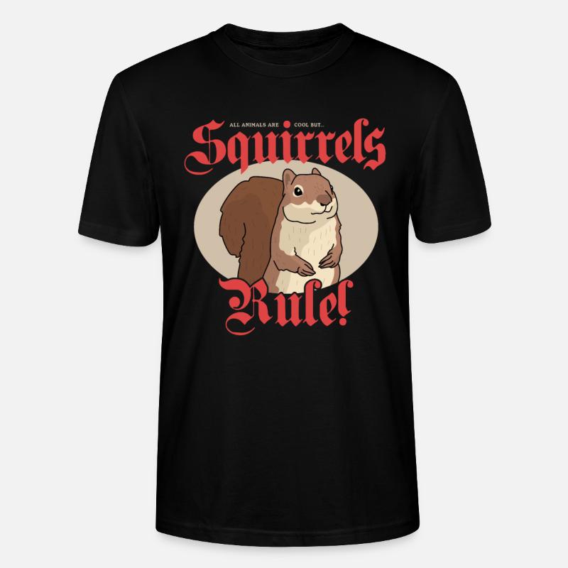 Süßes Eichhörnchen Grauhörnchen Hörnchen Geschenk - Stanley/Stella Unisex Bio-T-Shirt CRAFTER - Schwarz