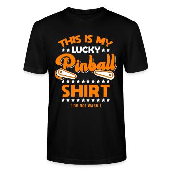 Pinball Retro Gamer Flipper Flipperautomat - Stanley/Stella Unisex Bio-T-Shirt CRAFTER - Schwarz - Vorne - Alina (178cm) & Michal (187cm)