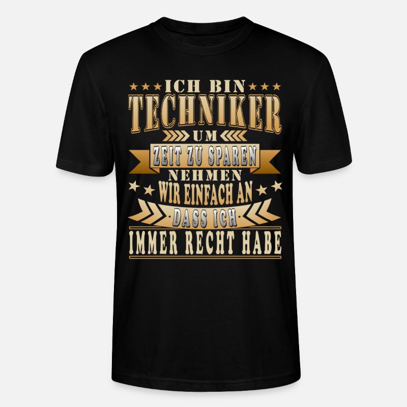 Lustige Techniker Sprüche - Stanley/Stella Unisex Bio-T-Shirt CRAFTER - Schwarz