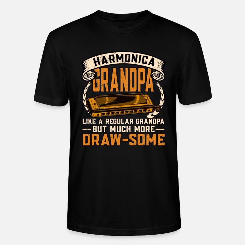 Harmonica harmonica player - Stanley/Stella CRAFTER Unisex Organic T-Shirt - black