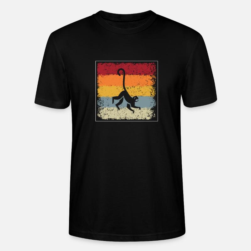 Affe Retro - Stanley/Stella Unisex Bio-T-Shirt CRAFTER - Schwarz