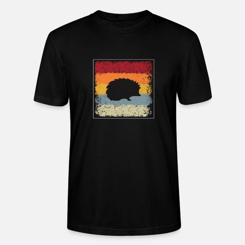 Igel Retro - Stanley/Stella Unisex Bio-T-Shirt CRAFTER - Schwarz
