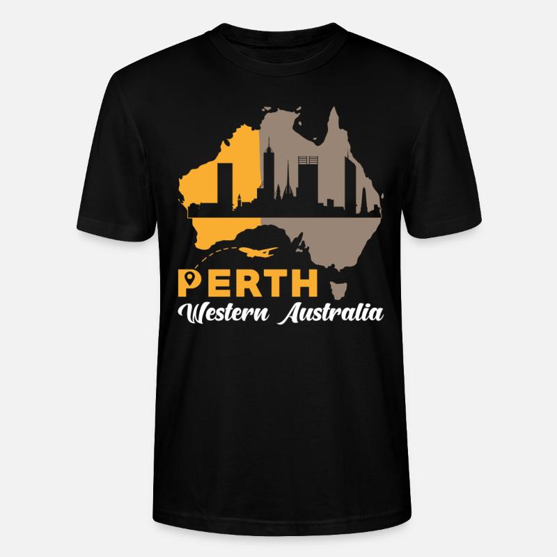 Souvenir de Perth, Australie occidentale - T-shirt bio CRAFTER Stanley Stella Unisexe - noir