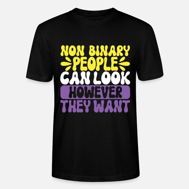 Non Binary Pride Genderqueer - Stanley/Stella Unisex Bio-T-Shirt CRAFTER - Schwarz