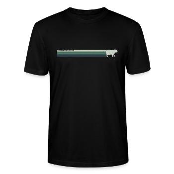 Retro Respect the Capybara - Capybara Fans - Stanley/Stella Unisex Bio-T-Shirt CRAFTER - Schwarz - Vorne - Alina (178cm) & Michal (187cm)