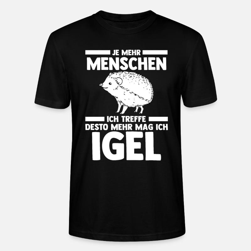 Tiermotiv Igel - Stanley/Stella Unisex Bio-T-Shirt CRAFTER - Schwarz