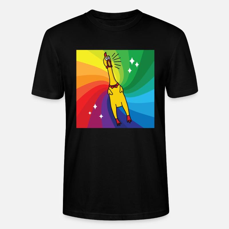 Rubber Chickens Regenbogen Gummihuhn - Stanley/Stella Unisex Bio-T-Shirt CRAFTER - Schwarz