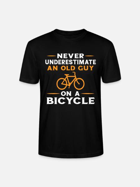 Underskatta aldrig en gammal man med en cykel - Ekologisk T-shirt CRAFTER unisex från Stanley/Stella - svart