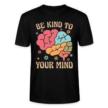 Santé mentale Soyez gentil avec votre Maladie mentale - T-shirt bio CRAFTER Stanley Stella Unisexe - noir - Devant - Alina (178cm) & Michal (187cm)