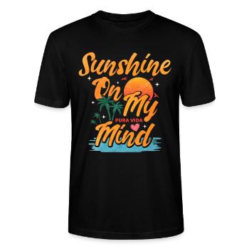 Pura Vida Sunshine Costa Rica Amérique latine - T-shirt bio CRAFTER Stanley Stella Unisexe - noir - Devant - Alina (178cm) & Michal (187cm)