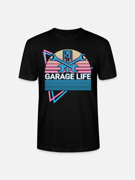 Funny Mechanic Retro - Stanley/Stella CRAFTER Unisex Organic T-Shirt - black