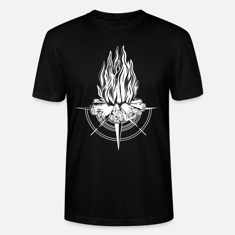 Campfire Compass Fire Fire Pit - Stanley/Stella CRAFTER Unisex Organic T-Shirt - black