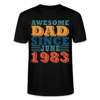 40. Geburtstag Mann 40 Legendär Seit Juni 1983 - Stanley/Stella Unisex Bio-T-Shirt CRAFTER - Schwarz - Vorne - Alina (178cm) & Michal (187cm)