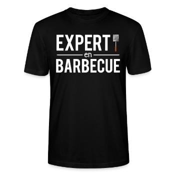 Expert en barbecue roi du barbecue humour - T-shirt bio CRAFTER Stanley Stella Unisexe - noir - Devant - Alina (178cm) & Michal (187cm)