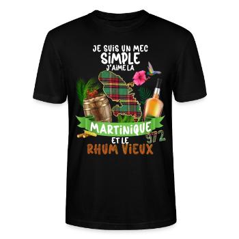 Homme Mec Simple Rhum Vieux Et Martinique 972 - T-shirt bio CRAFTER Stanley Stella Unisexe - noir - Devant - Alina (178cm) & Michal (187cm)