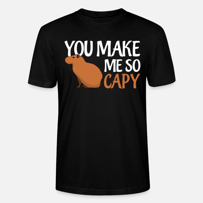 Capybara Happy Capybaras - Stanley/Stella Unisex Bio-T-Shirt CRAFTER - Schwarz