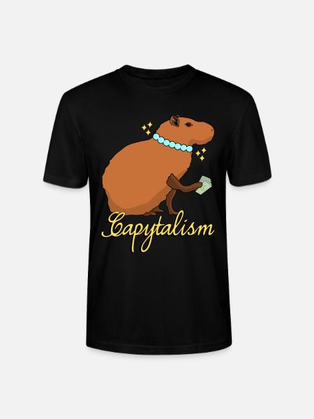 Capybara Kapitalismus Capybaras - Stanley/Stella Unisex Bio-T-Shirt CRAFTER - Schwarz