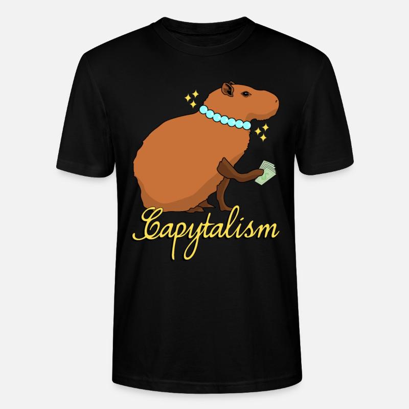 Capybara Kapitalismus Capybaras - Stanley/Stella Unisex Bio-T-Shirt CRAFTER - Schwarz