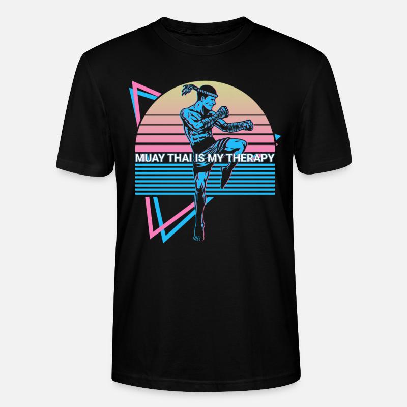 Muay Thai Kickboxen Retro - Stanley/Stella Unisex Bio-T-Shirt CRAFTER - Schwarz