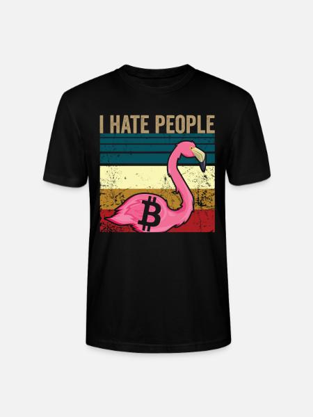 I hate people | Bitcoin - Stanley/Stella CRAFTER Unisex Organic T-Shirt - black
