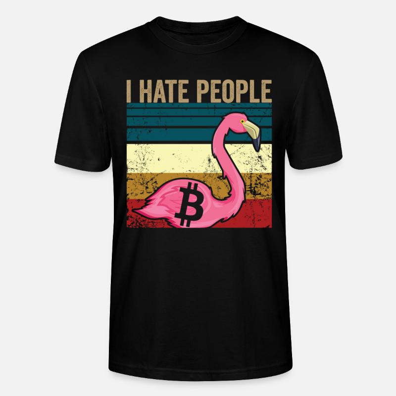 I hate people | Bitcoin - Stanley/Stella Unisex Bio-T-Shirt CRAFTER - Schwarz