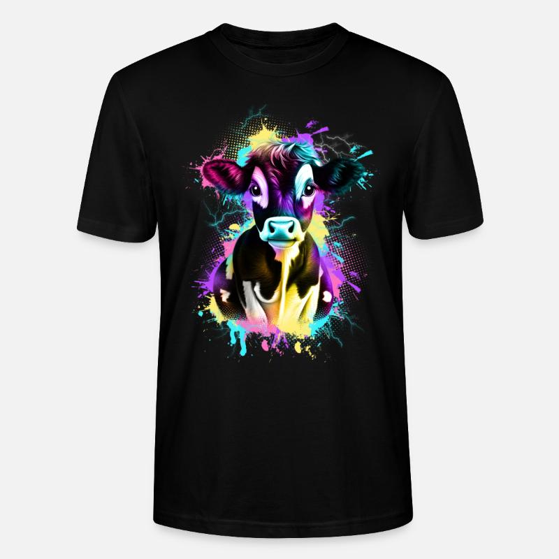 Kuh - Stanley/Stella Unisex Bio-T-Shirt CRAFTER - Schwarz