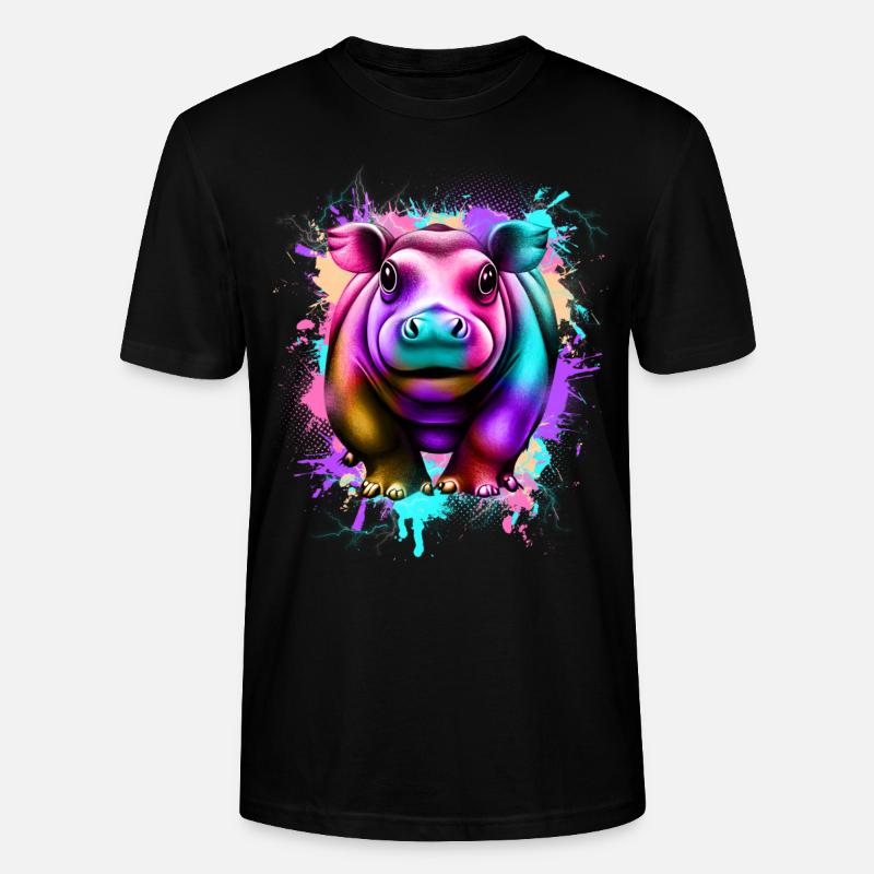 Nilpferd - Stanley/Stella Unisex Bio-T-Shirt CRAFTER - Schwarz