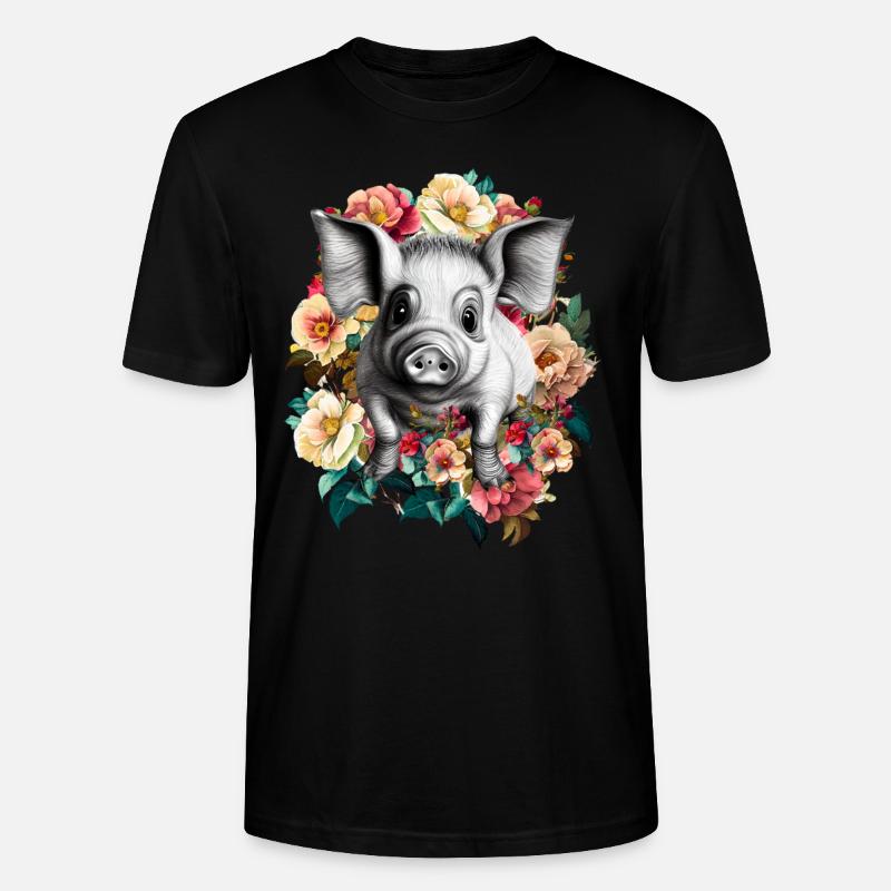 Schwein - Stanley/Stella Unisex Bio-T-Shirt CRAFTER - Schwarz
